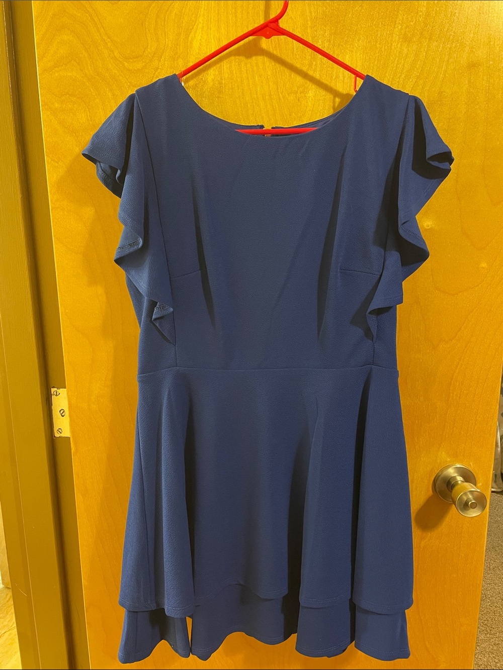 Midnight Doll Flutter Sleeve Double-Hem Fit & Flare Dress